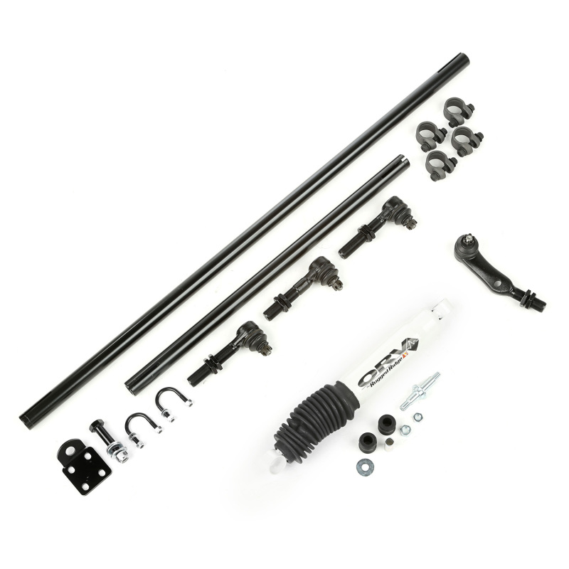 Jeep Cherokee XJ Suspension Lift Kit - Front - Rugged Ridge - HD Steering Kit with Damper - Black - `84-`01